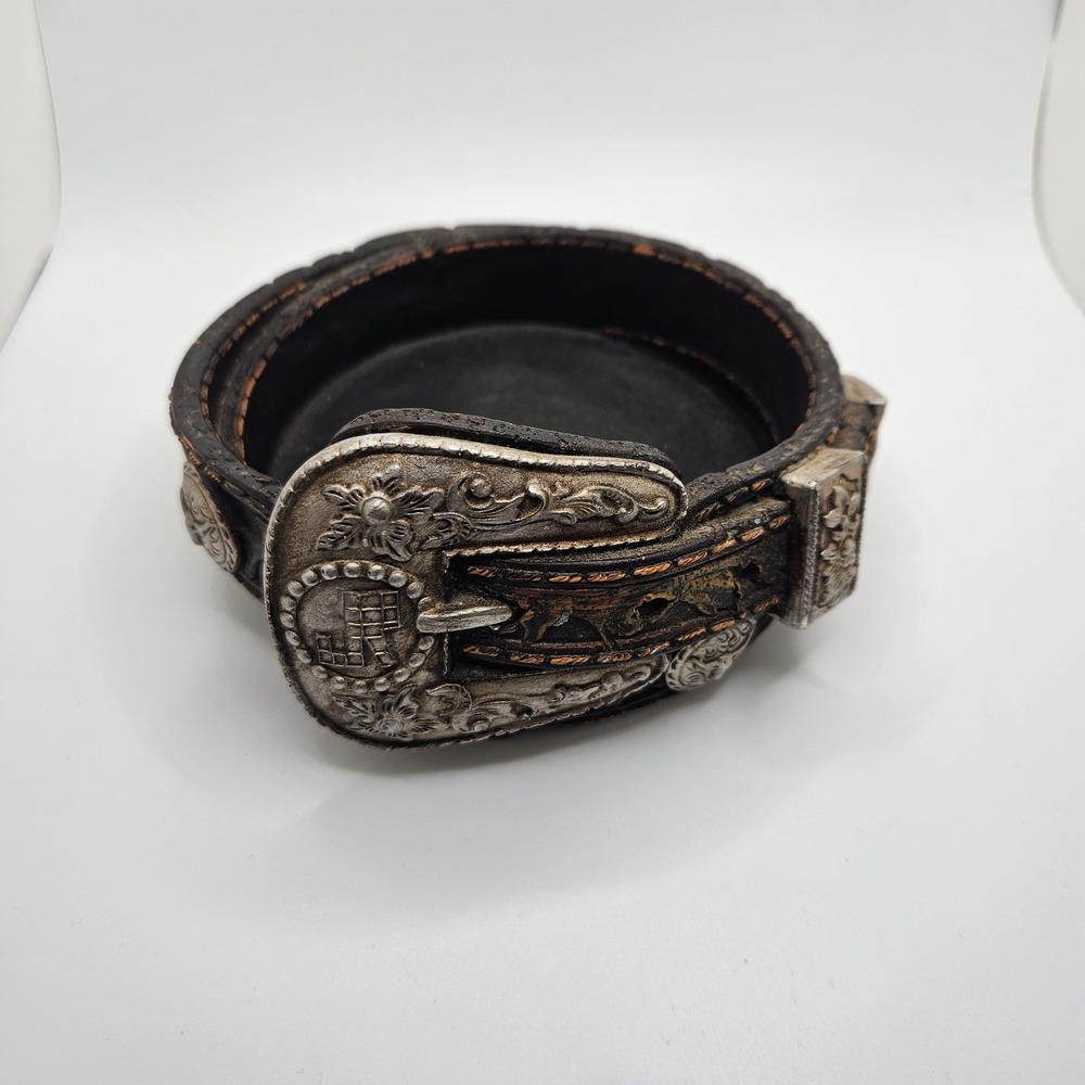 Vintage Western Belt Buckle Catchall Dish – Rustic Cowboy Resin Trinket‎ Bowl